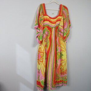 Farm Rio Beach Toucans Scarf Midi Dress S Multicolor 100% Viscose Bohemian 408